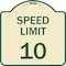 Signmission Speed Reduction Speed Limit 10 Mph Heavy-Gauge Aluminum Architectural Sign, 18" x 18", TG-1818-22877 A-DES-TG-1818-22877 - alternate 1